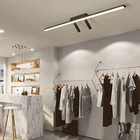 Linear Black LED Living Room Ceiling Light Fixture Modern - Rebooters