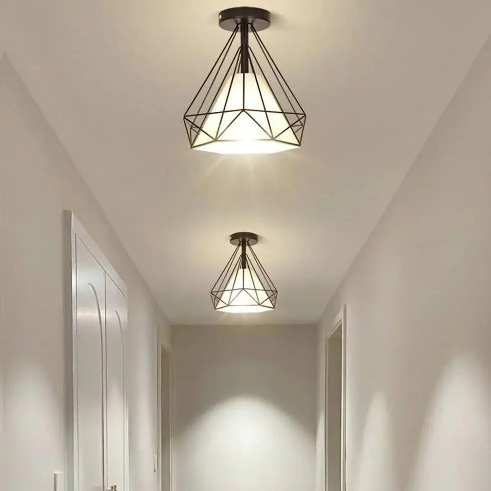 Industrial Style Geometry Modern Flush Ceiling Lights for Home - Rebooters