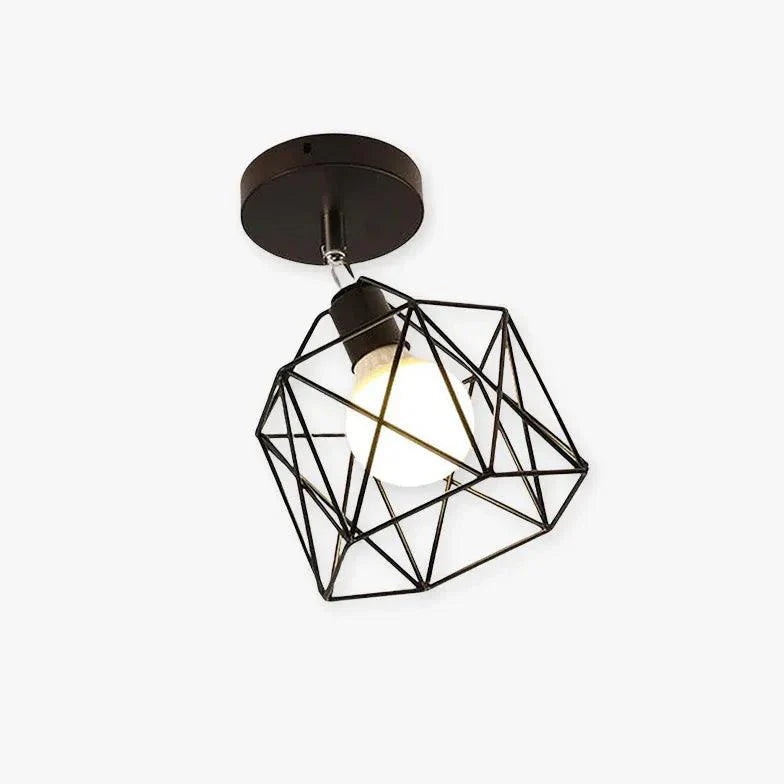 Geometric Metal Frame Black Modern Ceiling Light Fixture - Rebooters