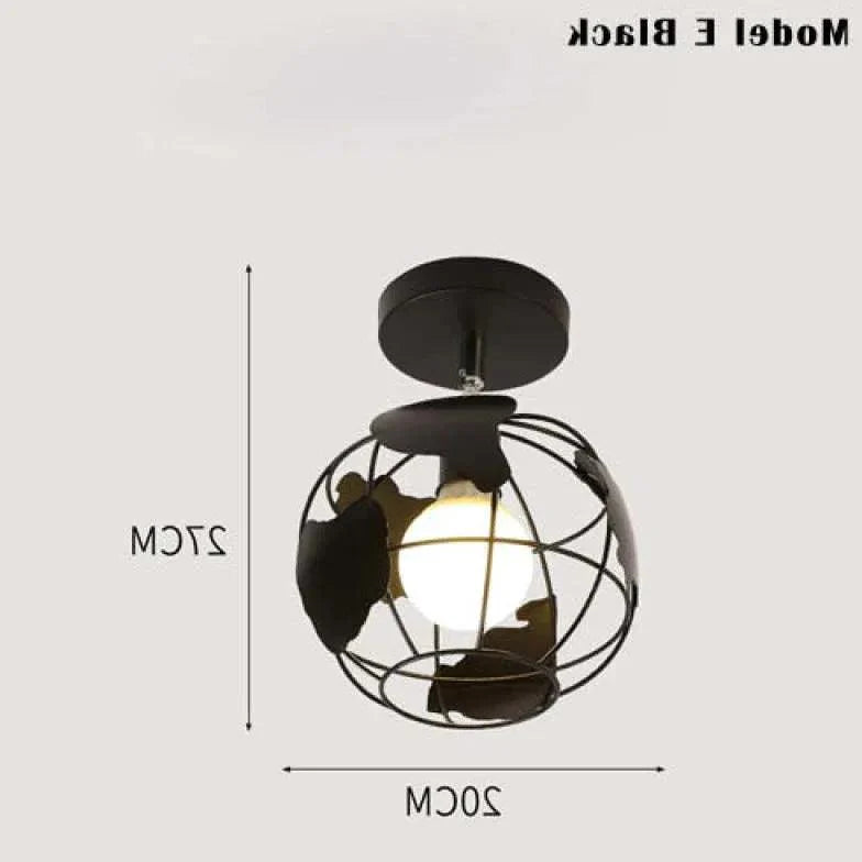 Geometric Metal Frame Black Modern Ceiling Light Fixture - Rebooters