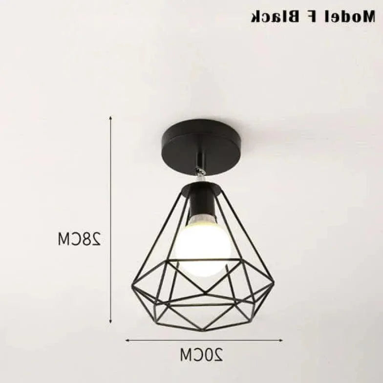 Geometric Metal Frame Black Modern Ceiling Light Fixture - Rebooters