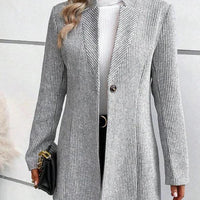 Womens Elegant Herringbone Long Coat for Timeless Style - Rebooters
