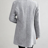 Womens Elegant Herringbone Long Coat for Timeless Style - Rebooters