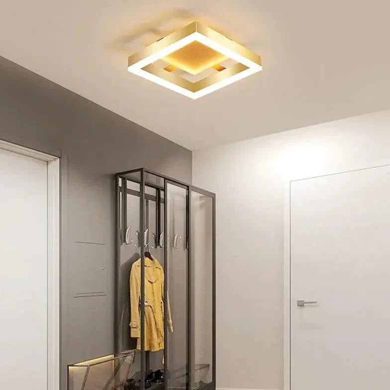 Golden Circular LED Hallway Ceiling Light for Modern Spaces - Rebooters