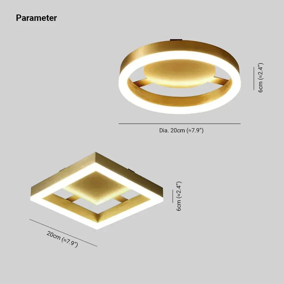 Golden Circular LED Hallway Ceiling Light for Modern Spaces - Rebooters