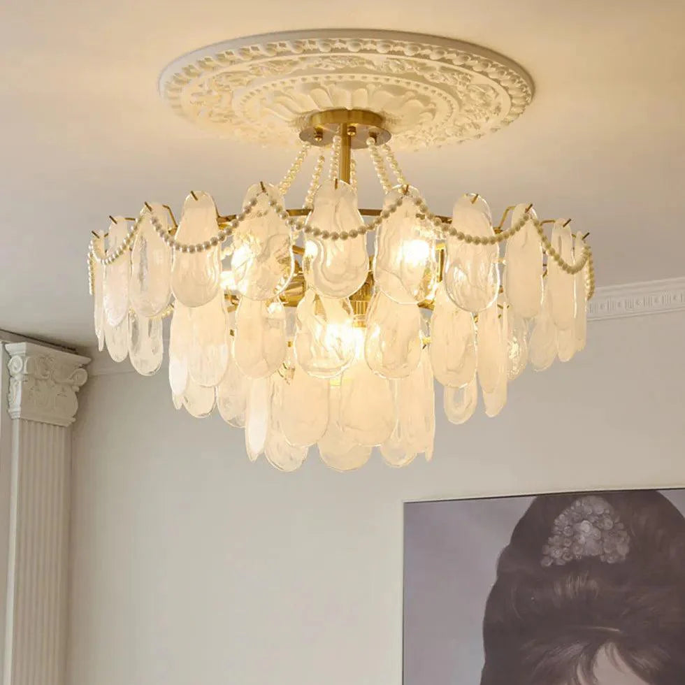 White Glass Elegant Vintage Multi-Light Chandelier Pendant | Rebooters - Rebooters