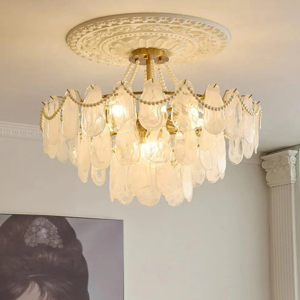 White Glass Elegant Vintage Multi-Light Chandelier Pendant | Rebooters - Rebooters