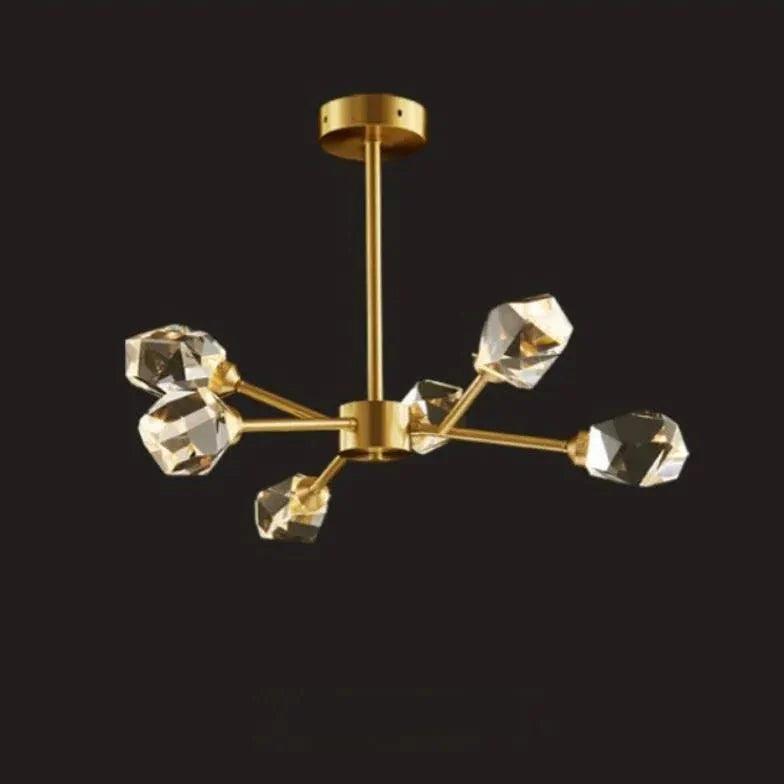 Cut Crystal Gold Modern Chandelier for Elegant Spaces | Rebooters - Rebooters