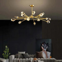 Cut Crystal Gold Modern Chandelier for Elegant Spaces | Rebooters - Rebooters