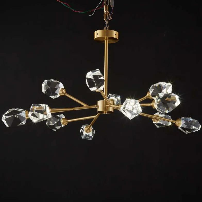 Cut Crystal Gold Modern Chandelier for Elegant Spaces | Rebooters - Rebooters