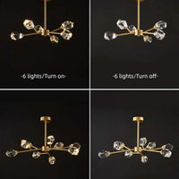 Cut Crystal Gold Modern Chandelier for Elegant Spaces | Rebooters - Rebooters