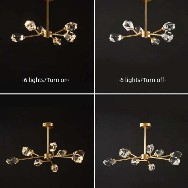 Cut Crystal Gold Modern Chandelier for Elegant Spaces | Rebooters - Rebooters