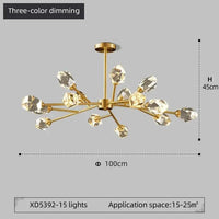 Cut Crystal Gold Modern Chandelier for Elegant Spaces | Rebooters - Rebooters