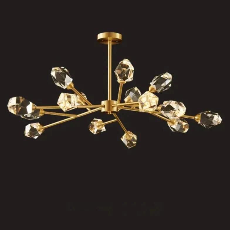 Cut Crystal Gold Modern Chandelier for Elegant Spaces | Rebooters - Rebooters
