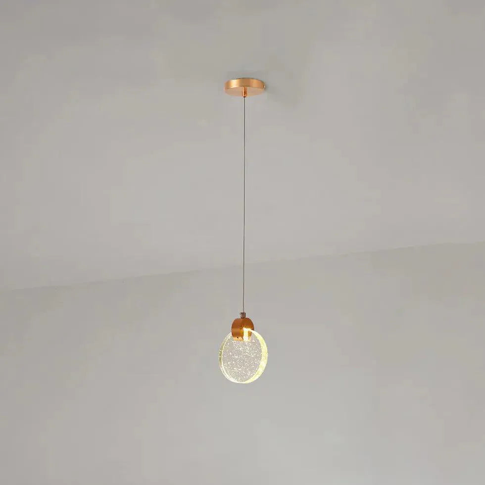 Golden Round Crystal Modern Pendant Light for Home Decor | Rebooters - Rebooters