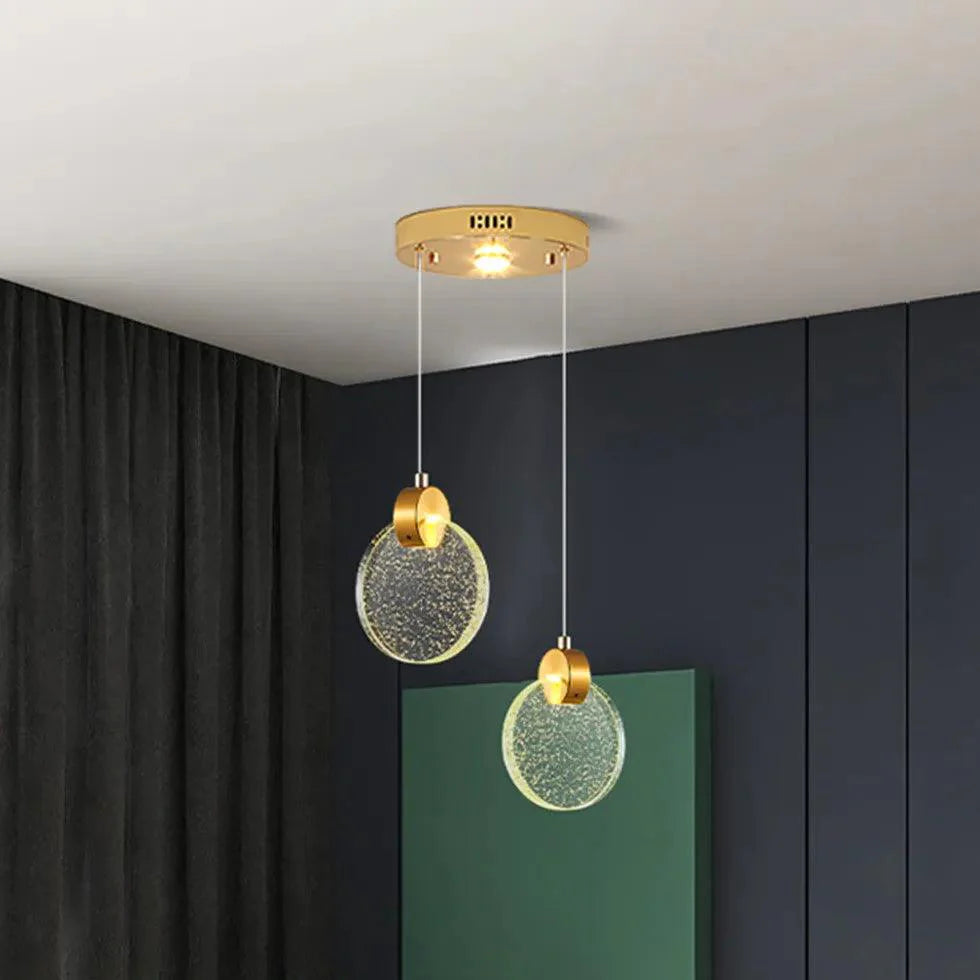 Golden Round Crystal Modern Pendant Light for Home Decor | Rebooters - Rebooters