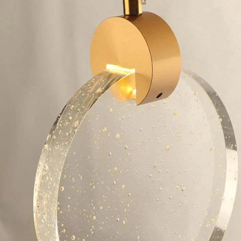 Golden Round Crystal Modern Pendant Light for Home Decor | Rebooters - Rebooters