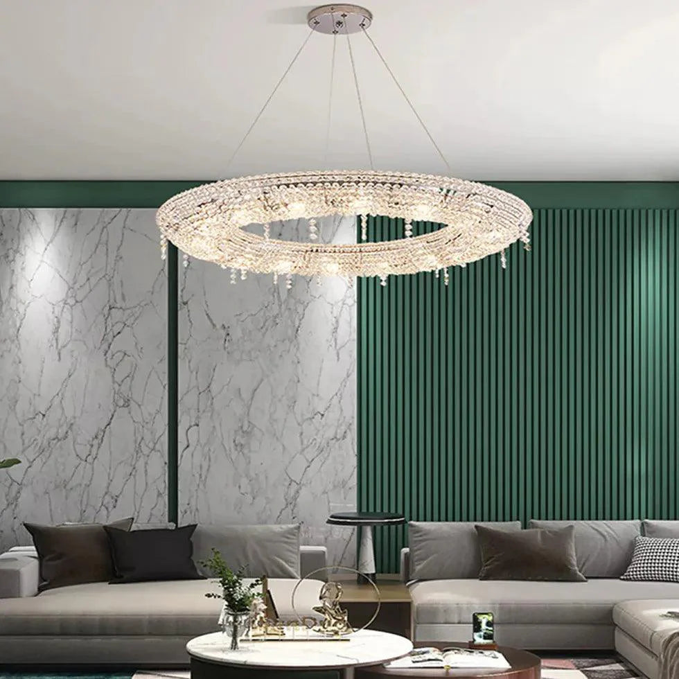 Circular Crystal Living Room Pendant Light Chandelier | Rebooters - Rebooters