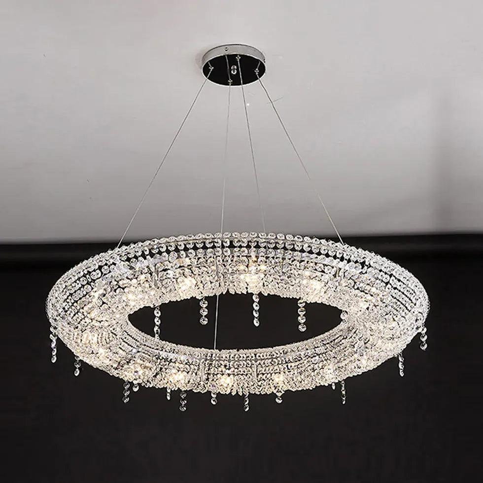 Circular Crystal Living Room Pendant Light Chandelier | Rebooters - Rebooters