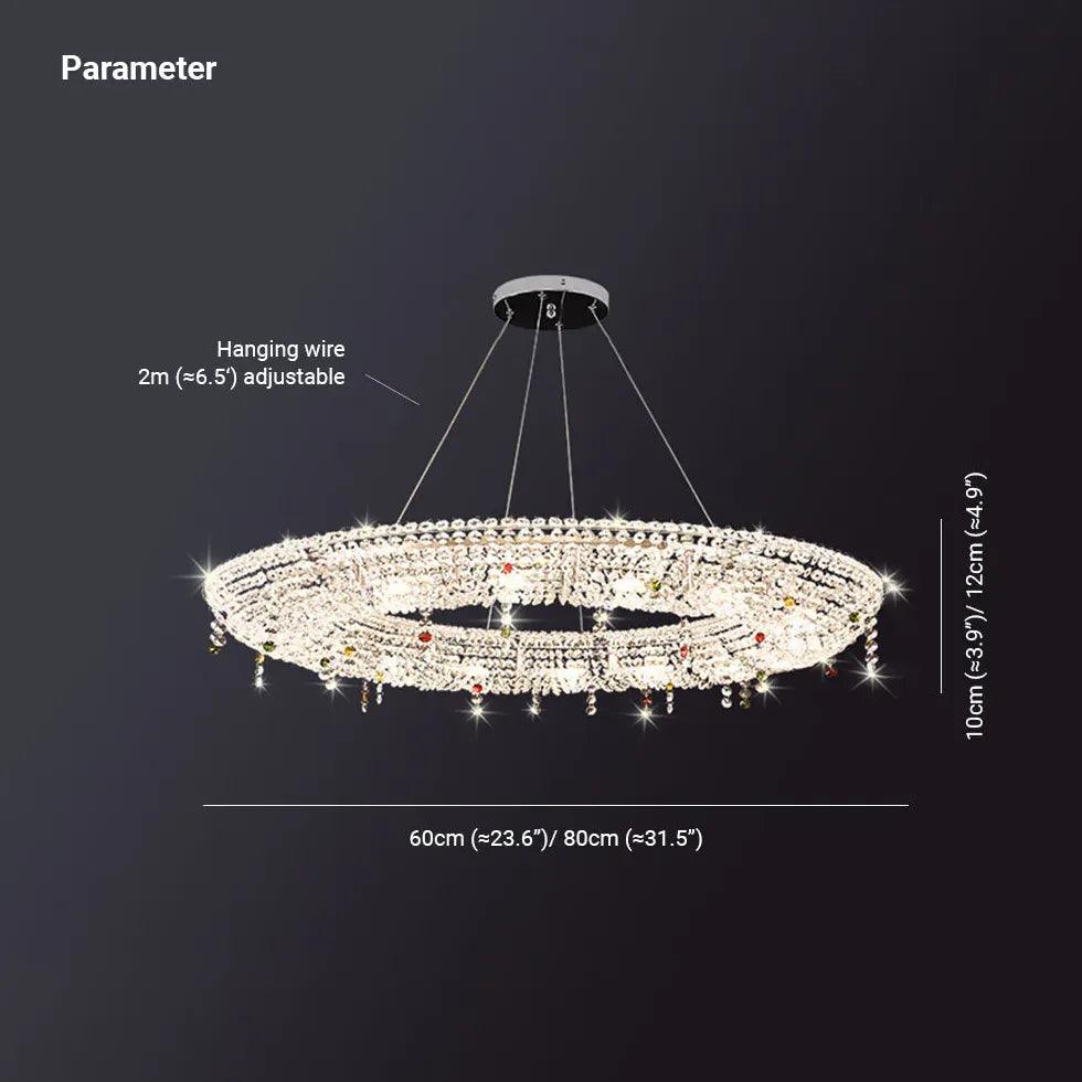 Circular Crystal Living Room Pendant Light Chandelier | Rebooters - Rebooters