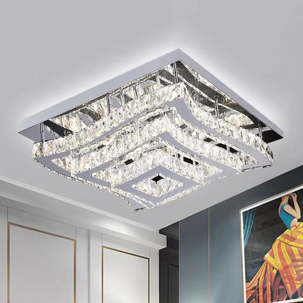 Elegant Square Crystal Multi-Layer Luxury Ceiling Light - Rebooters