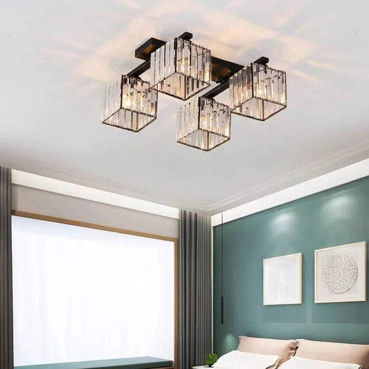 Multi-Head Cube Glass Modern Ceiling Light for Indoor Spaces - Rebooters