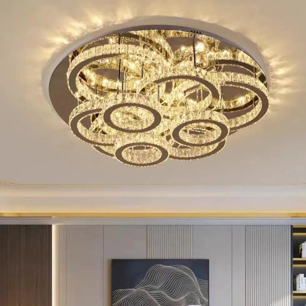 Irregular Multi-Ring Crystal Luxury Ceiling Light Fixture - Rebooters