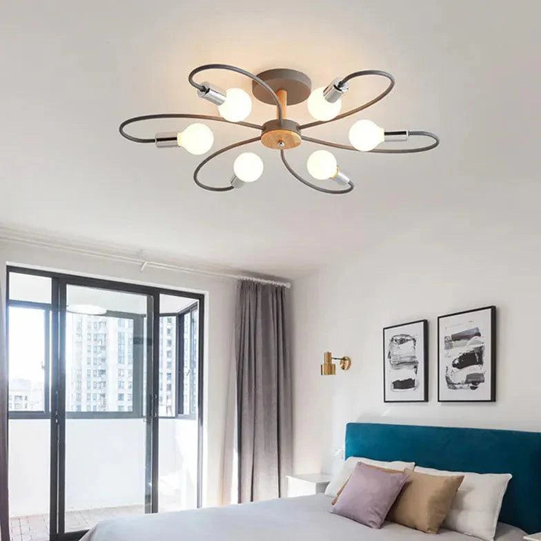 Multi-head Metal Bedroom Ceiling Light for Modern Spaces - Rebooters