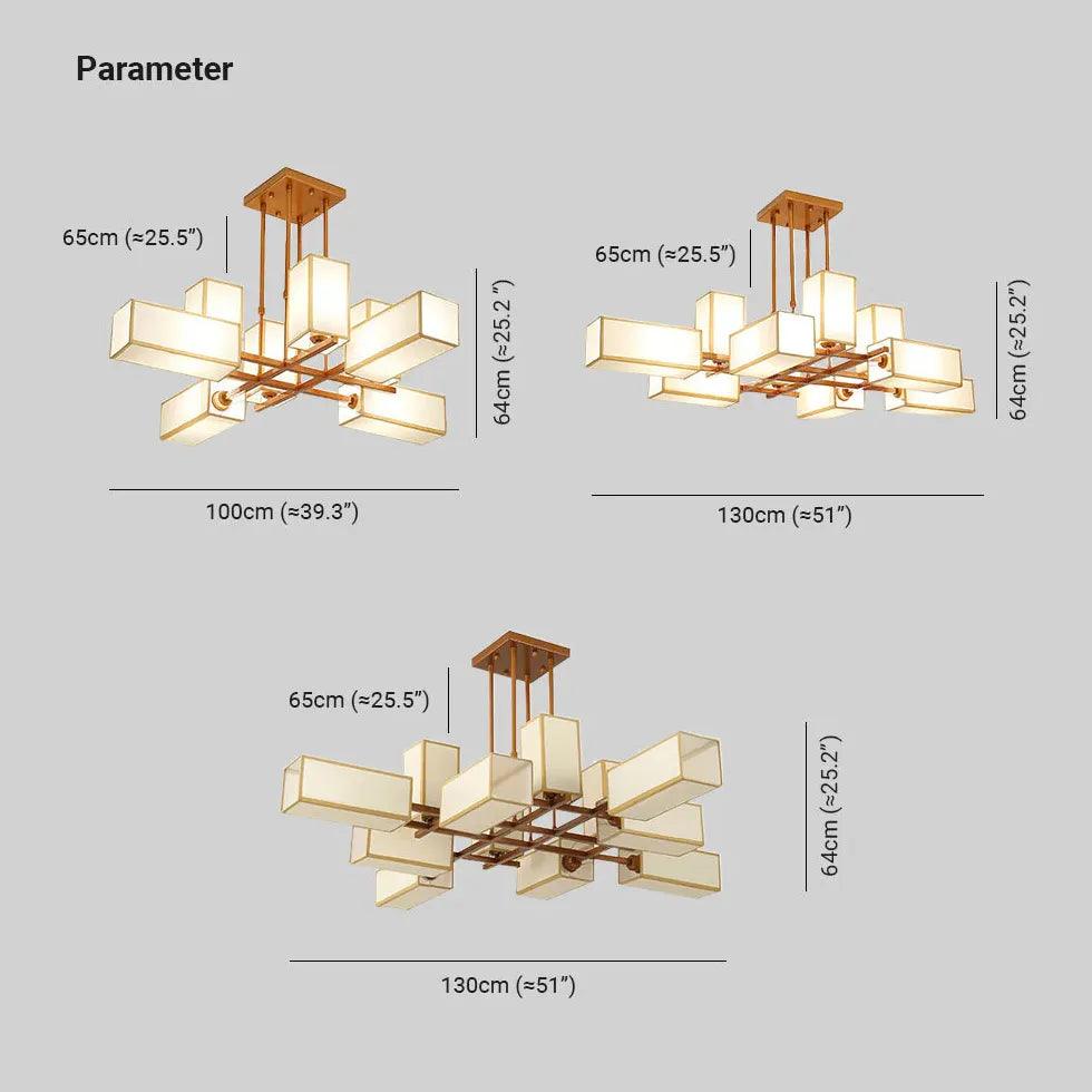 Multiple Rectangular Modern Living Room Pendant Lights Chandelier | Rebooters - Rebooters