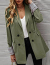 Womens Chic Double-Breasted Lapel Blazer Coat for Style - Rebooters