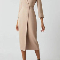 Womens Lapel Dress for Timeless Elegance and Style - Rebooters -Women's Dresses