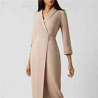 Womens Lapel Dress for Timeless Elegance and Style - Rebooters -Women's Dresses
