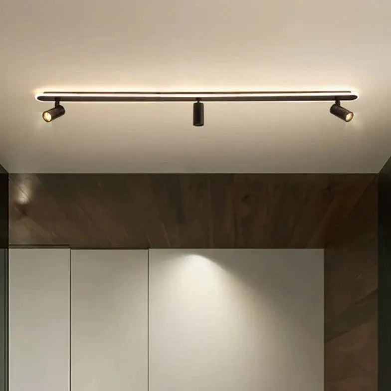 Rail Mounted Black Industrial Flush Ceiling Lights for Home - Rebooters