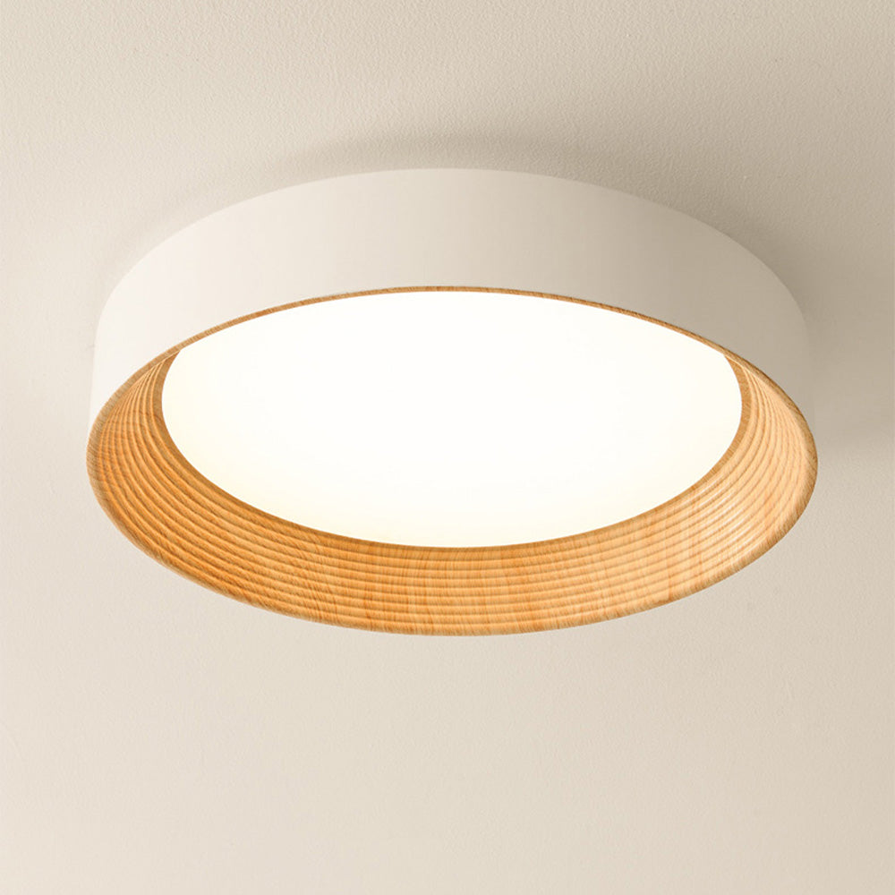 Modern Wood LED Round Ceiling Light for Stylish Interiors - Rebooters