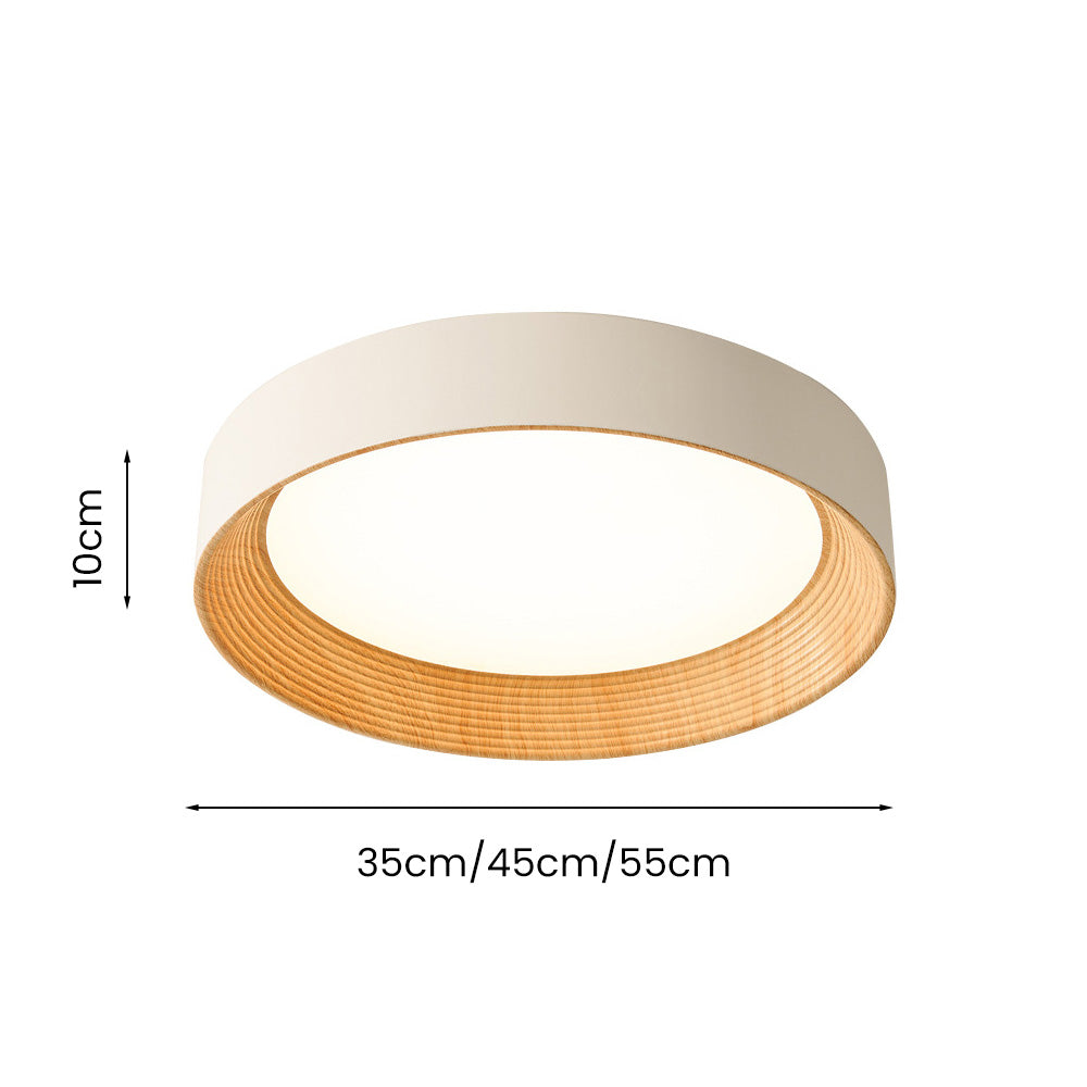 Modern Wood LED Round Ceiling Light for Stylish Interiors - Rebooters