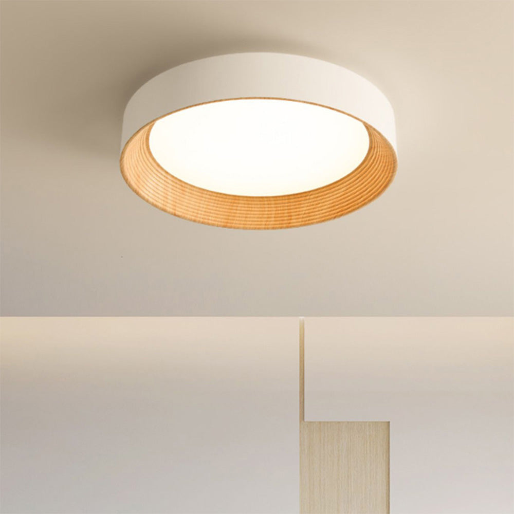 Modern Wood LED Round Ceiling Light for Stylish Interiors - Rebooters