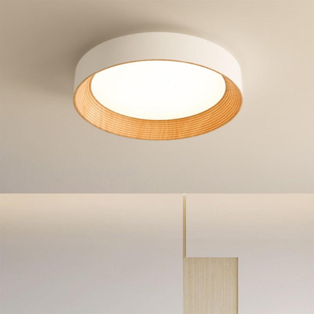 Modern Wood LED Round Ceiling Light for Stylish Interiors - Rebooters