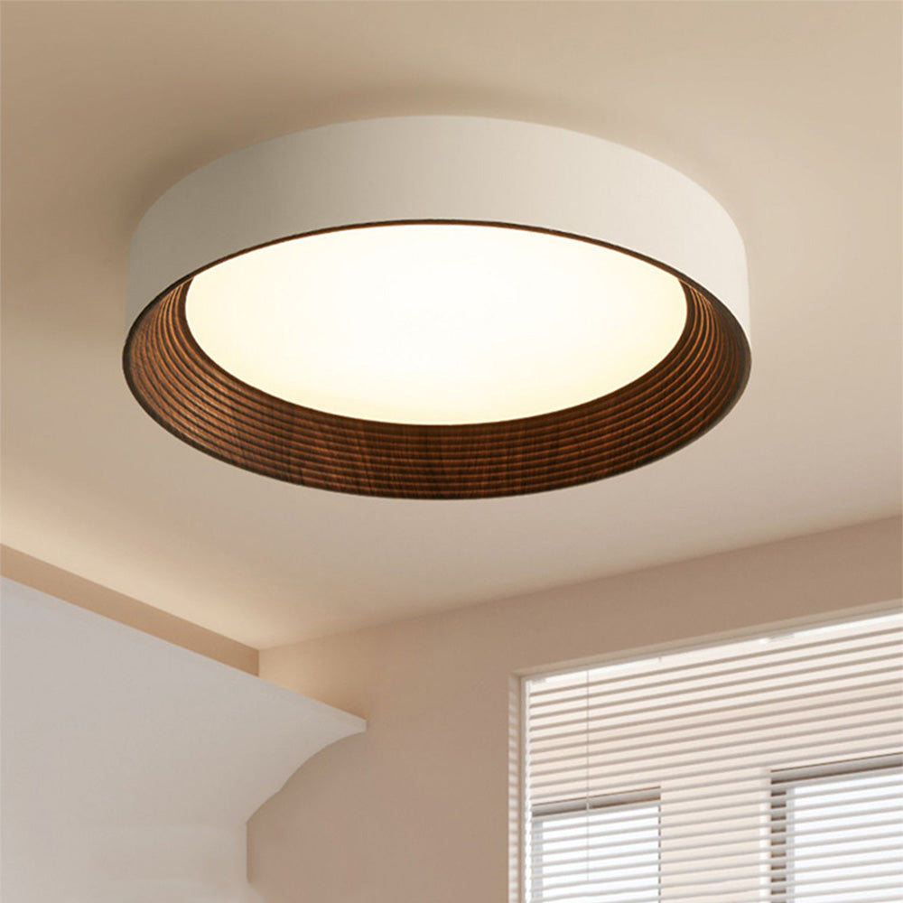 Modern Wood LED Round Ceiling Light for Stylish Interiors - Rebooters