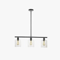 Square Transparent Black Industrial Chandelier for Home | Rebooters - Rebooters