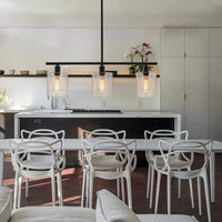Square Transparent Black Industrial Chandelier for Home | Rebooters - Rebooters
