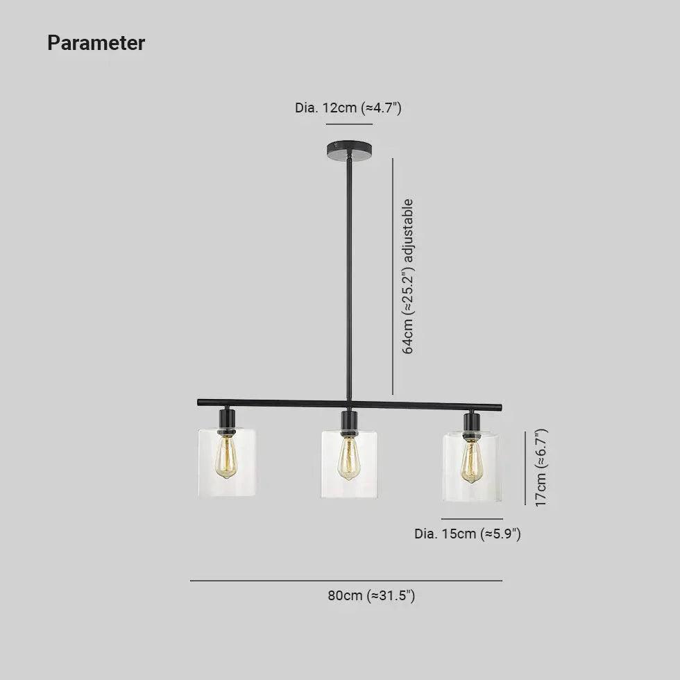 Square Transparent Black Industrial Chandelier for Home | Rebooters - Rebooters