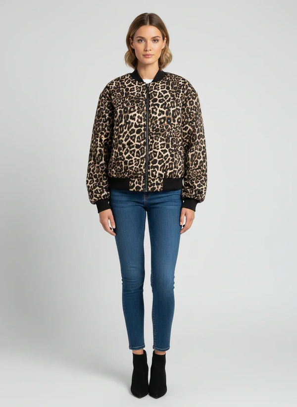 Lizard Print Pattern Women Casual Bomber Jacket