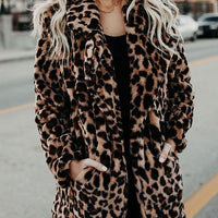 Womens Chic Leopard Print Faux Fur Cozy Coat for Style - Rebooters