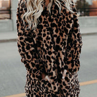Womens Chic Leopard Print Faux Fur Cozy Coat for Style - Rebooters