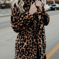 Womens Chic Leopard Print Faux Fur Cozy Coat for Style - Rebooters