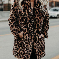 Womens Chic Leopard Print Faux Fur Cozy Coat for Style - Rebooters