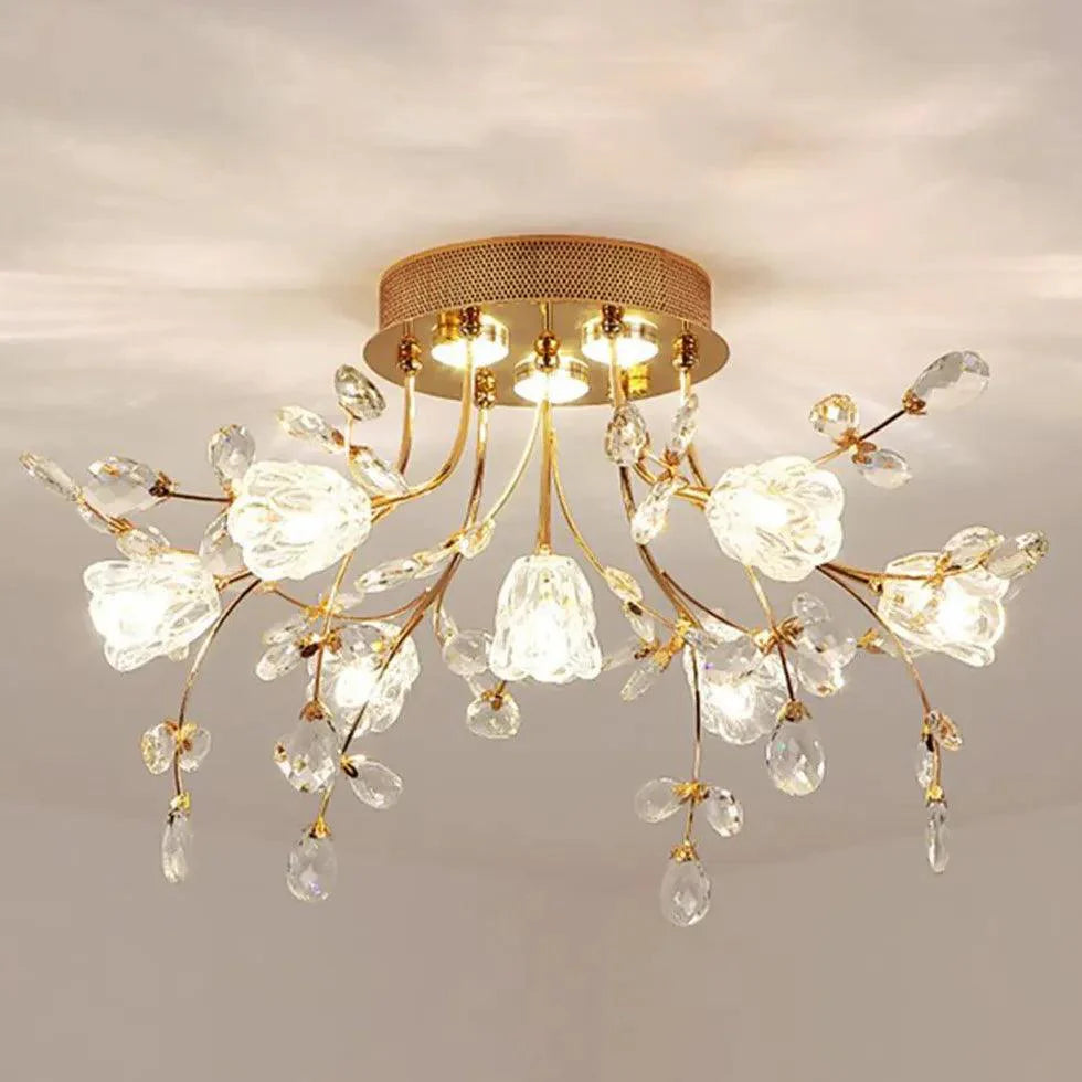 Crystal Flower Modern Luxurious Ceiling Light for Home | Rebooters - Rebooters