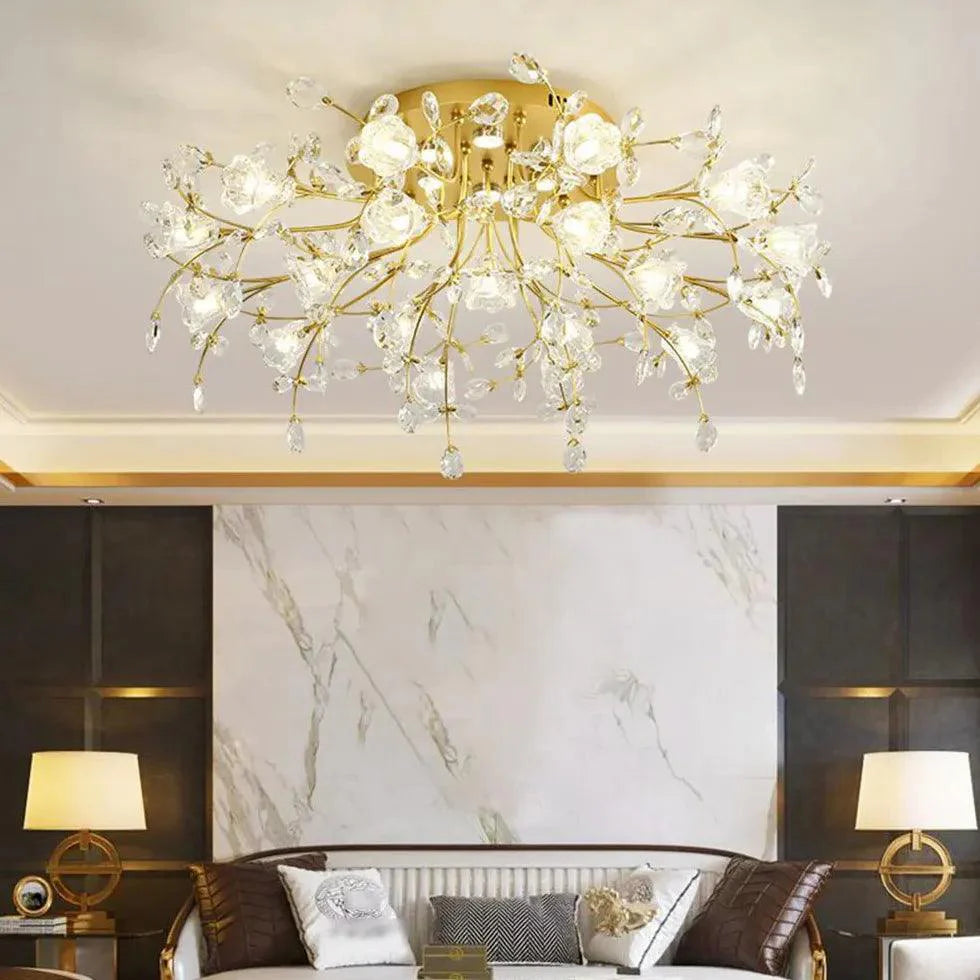 Crystal Flower Modern Luxurious Ceiling Light for Home | Rebooters - Rebooters