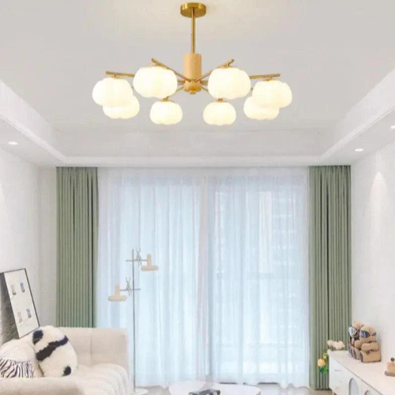 Cloud-Shaped Shade Wooden Living Room Pendant Light Fixture | Rebooters - Rebooters