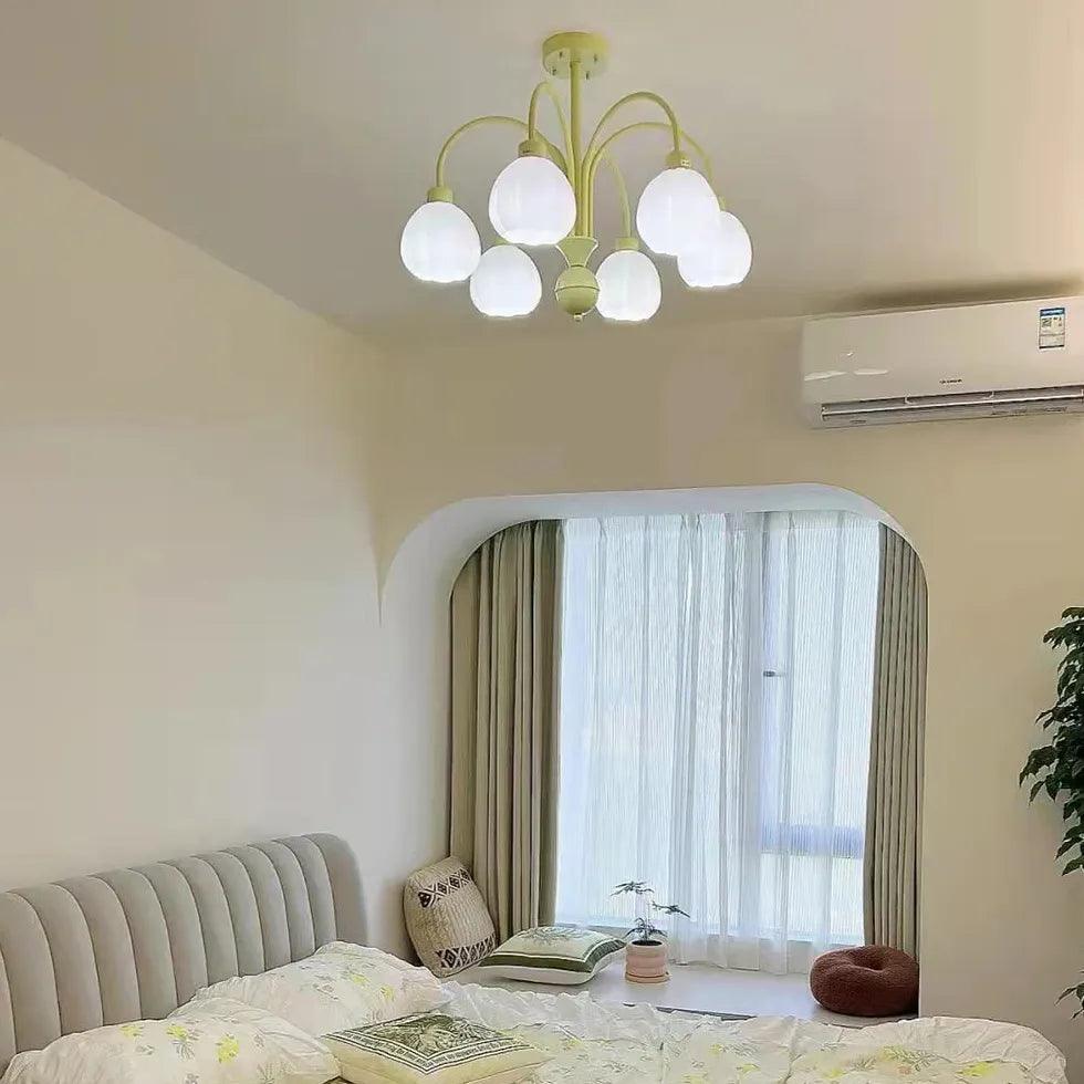 Radial White Flower Modern Bedroom Ceiling Light Fixture - Rebooters